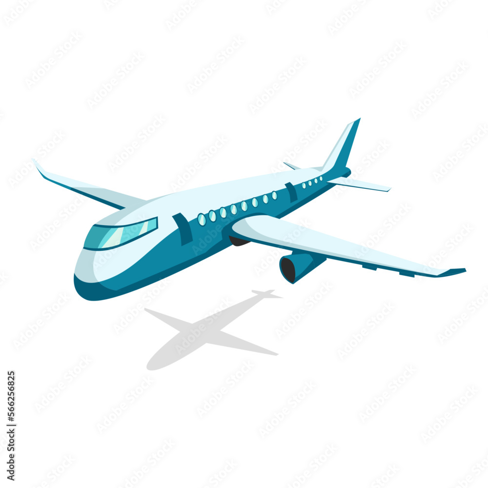 Transport airplane or airbus plane. Flat vector Transport airplane or airbus plane. Flat vector