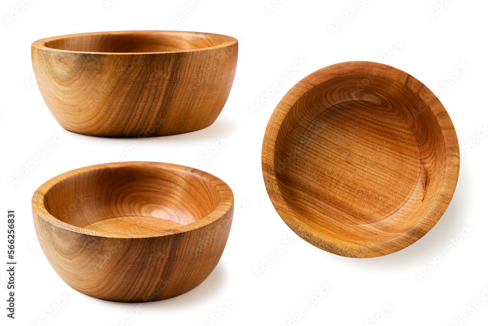 Set of wooden plate, view from different sides on a white background. Set of wooden plate, view from different sides on a white background.