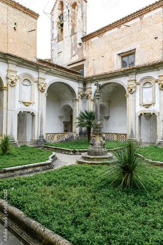 Main cloister of Certosa of The Certosa di Padula well known as Padula Charterhouse is a monastery in the province of Salerno in Campania, Italy © Anna Fedorova