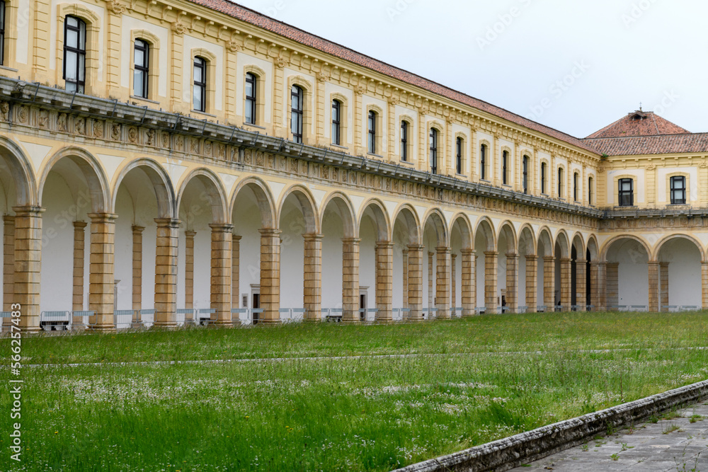 Outside gallery of The Certosa di Padula well known as Padula Charterhouse is a monastery in the province of Salerno in Campania, Italy