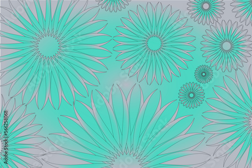 Abstract floral vector background with gradient colors 