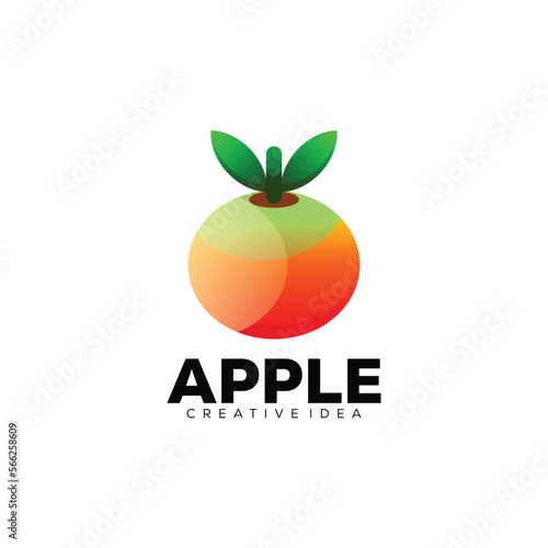vector illustration apple gradient logo colorful