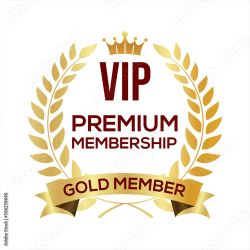 Golden badge VIP golden member retro design  