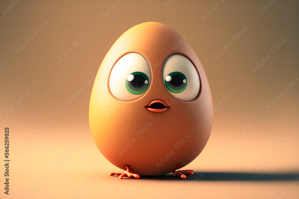 Fototapeta premium egg character with a funny expression