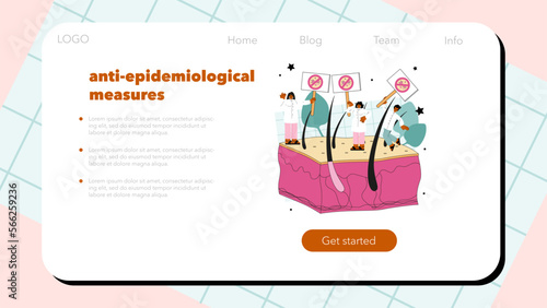 Dermatologist web banner or landing page. Dermatological