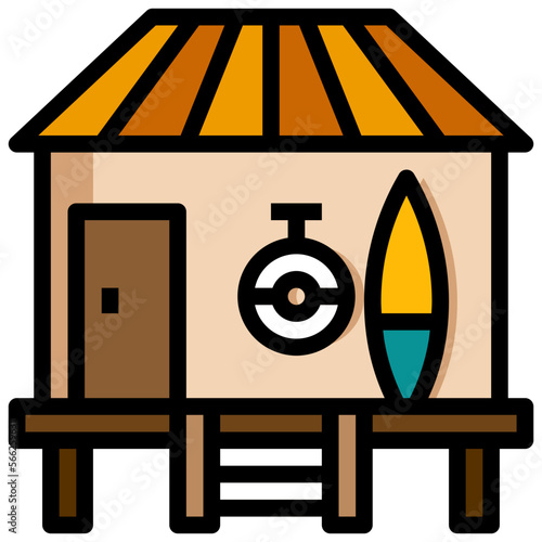 BUNGALOW filled outline icon