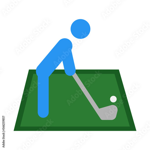 Golf playing icon in flat style vector