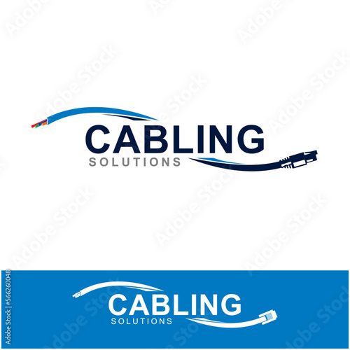 cable and network vector logo illustration