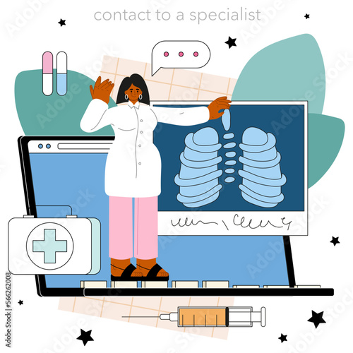 Radiology online service or platform. Disease diagnosis. X-ray, MRI
