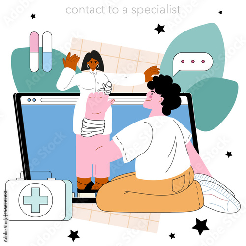 Traumatologist online service or platform. Trauma surgery doctor