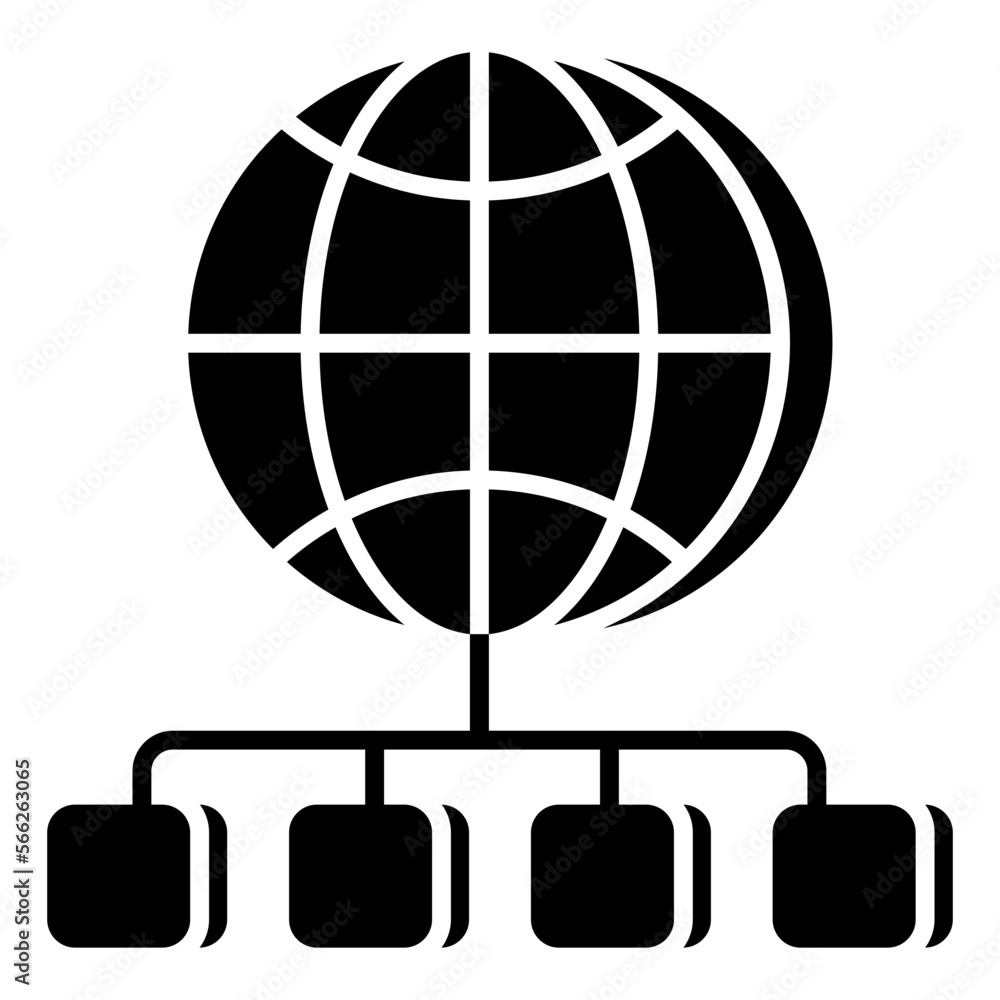 Conceptual solid design icon of global network Conceptual solid design icon of global network