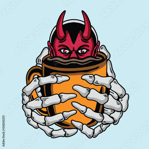 coffee devil character vector