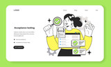 Acceptance testing technique web banner or landing page. Software