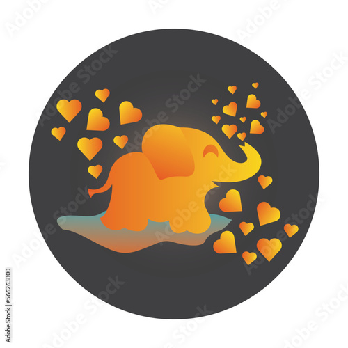 Baby elephant lovely illustration vector.