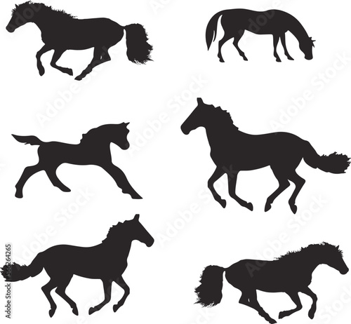 Beautiful horse silhouette vector art design. 