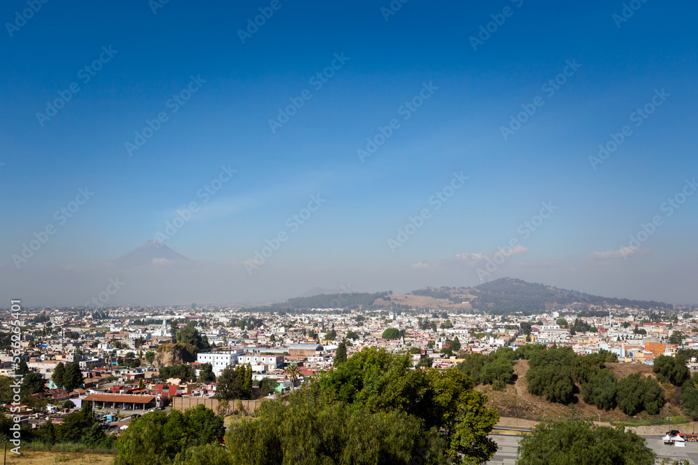 Popocatepetl volcano view from Cholula