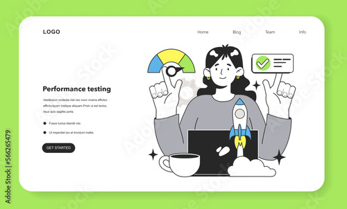 Software performance testing technique web banner or landing page.