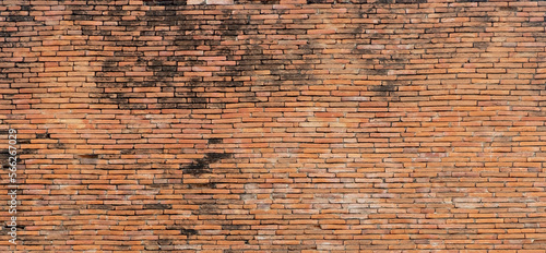 Fényképezés rectangle grubby and old orange brick wall texture pattern