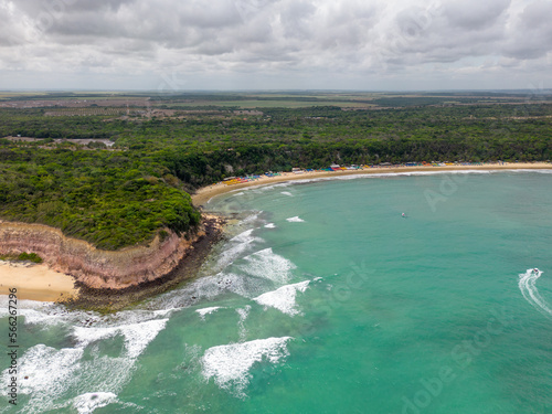 Aerial photo of madero beach in tibau do sul, rio grande do norte, brazil
