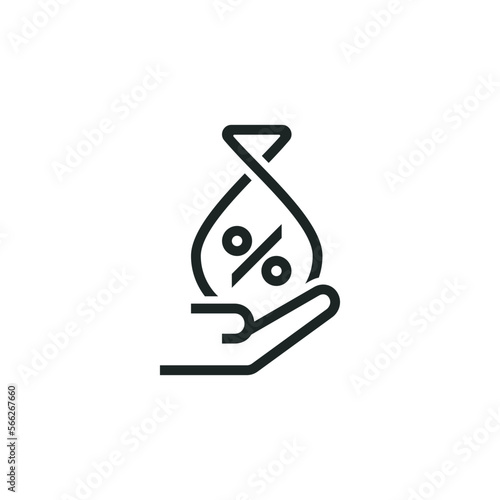 Loan interest icon isolated on white background