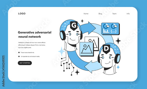 Generative adversarial artificial neural network web banner or landing
