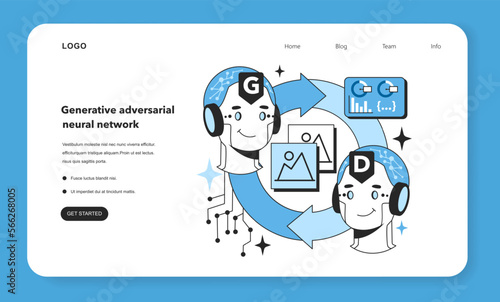 Generative adversarial artificial neural network web banner or landing photo