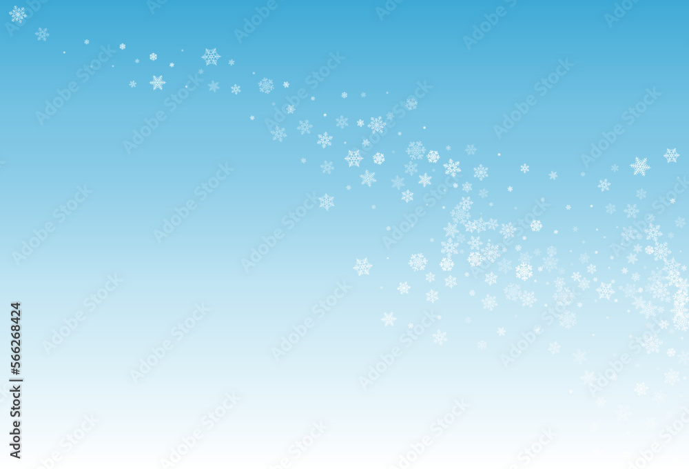 Fototapeta premium Silver Snowflake Vector Blue Background. Abstract