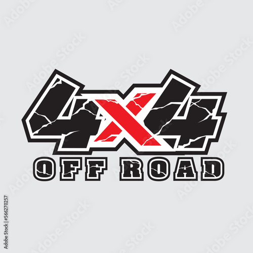 4x4 logo for 4 wheel drive truck and car graphic vector. Design for vehicle vinyl wrap_20230130