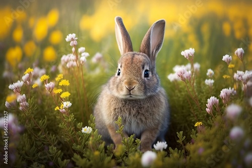 rabbit on the meadow, generative ai 