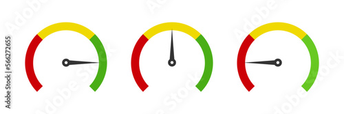Speedometer icon set. Vector illustration.
