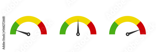 Speedometer icon set. Vector illustration.