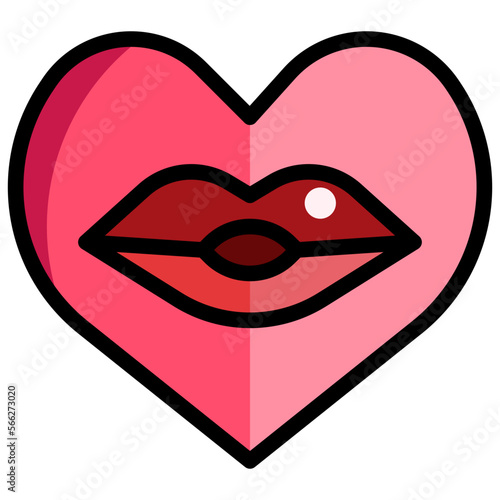 KISS filled outline icon