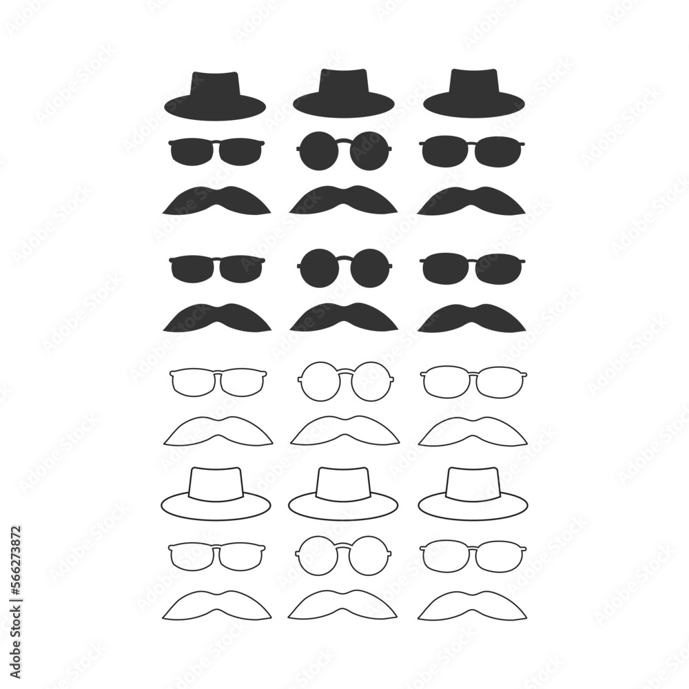 Mustache glasses hipster icon. Gentelmen set vector ilustration. Mustache glasses hipster icon. Gentelmen set vector ilustration.