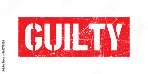 Grunge rubber stamp with word guilty inside, vector illustration