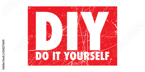 DIY Do It Yourself Rubber Stamp, vector graphic