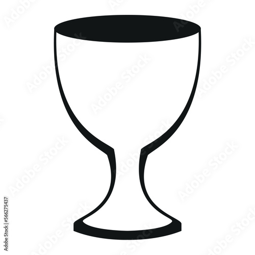 chalice, black and white vector illustration of a cup, white background