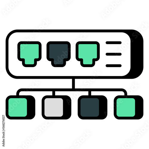 Trendy vector design of ethernet ports