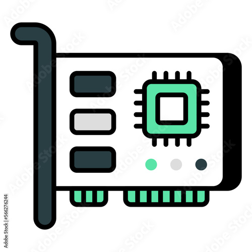 Modern design icon of network interface card 