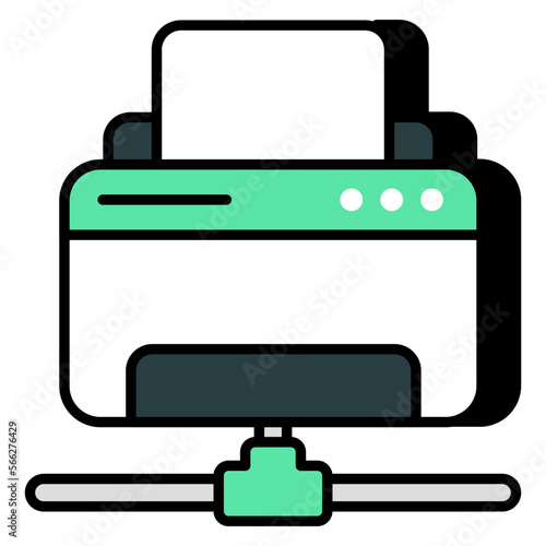 Premium download icon of network printer