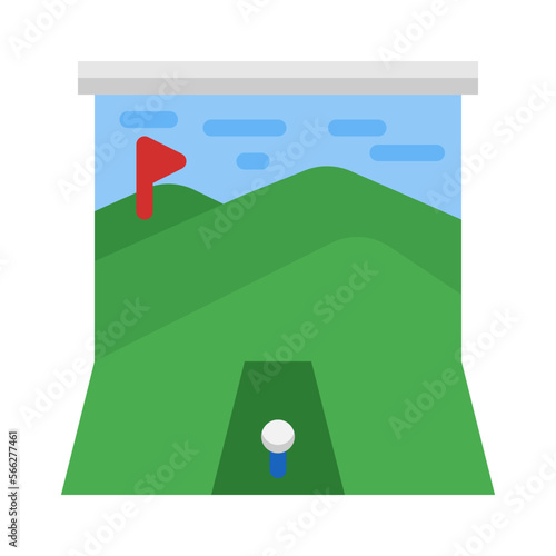 Golf indoor, projector icon in flat style vector