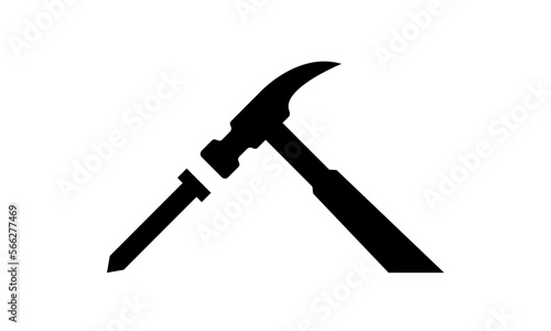 Hammer logo for construction, maintenance, property, home repairing business company. Vector illustration. Suitable for label, name card, branding, identity template