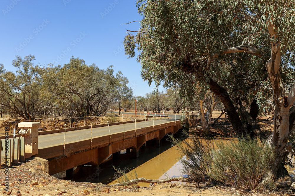 Bridge over the Warrego River at Cunnamulla, Queensland. Bridge over the Warrego River at Cunnamulla, Queensland.