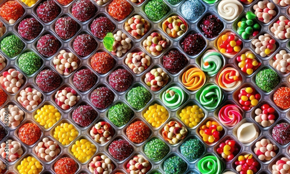 Fototapeta premium seamless, tileable background of colorful candy