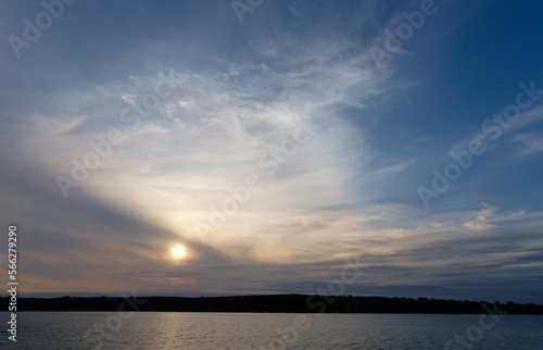 Sunset over lake