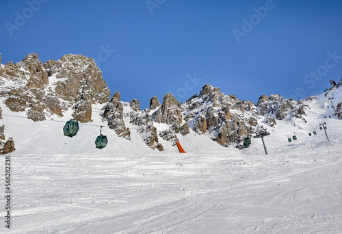  Courchevel - Meribel ski slopes, France.