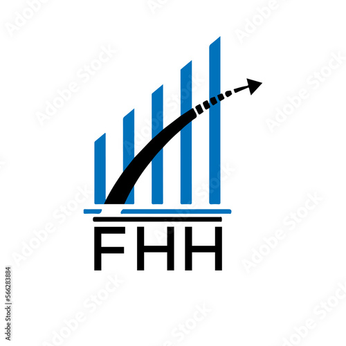 FHH letter logo. FHH blue image on white background. FHH vector logo design for entrepreneur and business. FHH best icon.
 photo