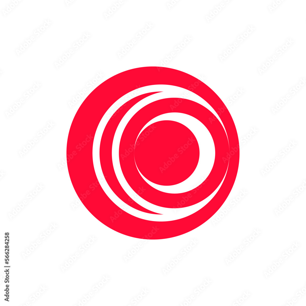 Scarlett Red Hurricane Circle Symbol. Abstract icon. Editable Shape Logo Template Scarlett Red Hurricane Circle Symbol. Abstract icon. Editable Shape Logo Template