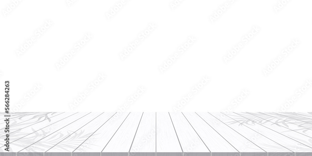 White wood floor panel texture.Backdrop banner Grey washed wooden boards with coconut palm leaves shadow,3D illustration Table top for Spring,Summer Promotions White wood floor panel texture.Backdrop banner Grey washed wooden boards with coconut palm leaves shadow,3D illustration Table top for Spring,Summer Promotions