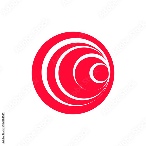 Red Hurricane Symbol. Editable Shape Logo Template