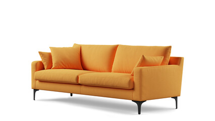 Modern sofa on isolated white background. Furniture for the modern interior, minimalist design.